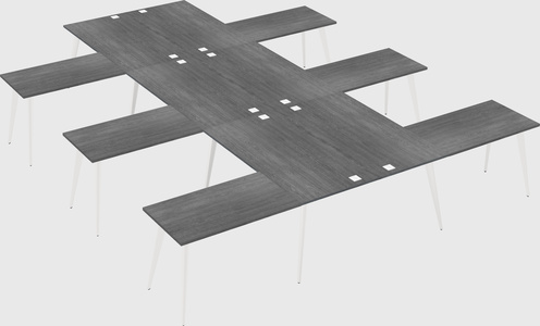 Shared l-shaped office desk system