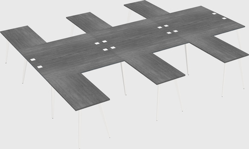 Shared l-shaped office desk system
