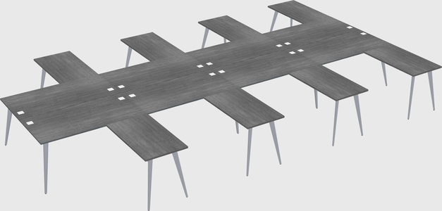 Shared l-shaped office desk system