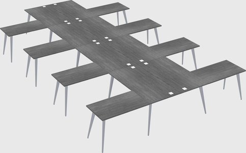 Shared l-shaped office desk system