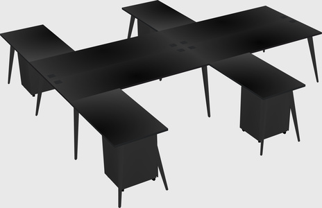 Shared l-shaped office desk system