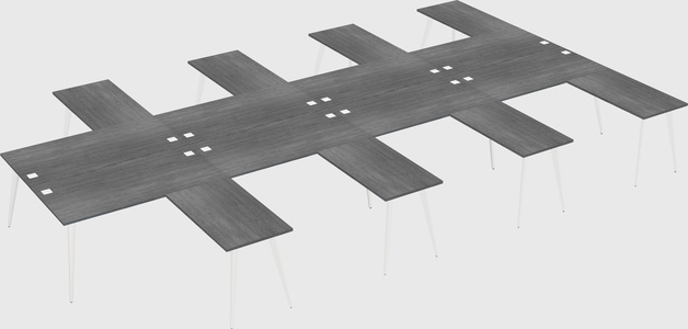 Shared l-shaped office desk system