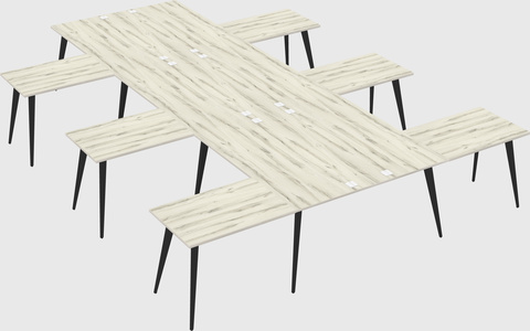 Shared l-shaped office desk system