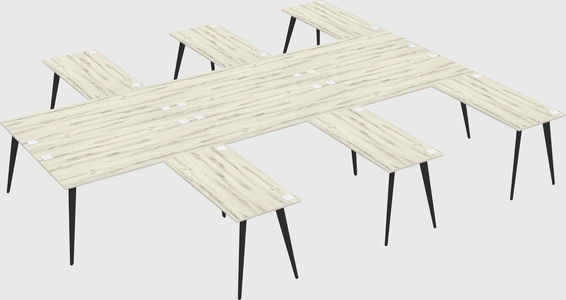 Shared l-shaped office desk system