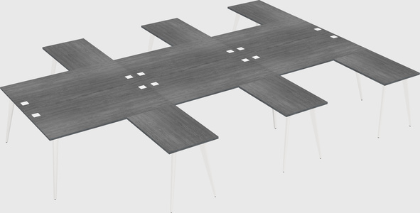 Shared l-shaped office desk system