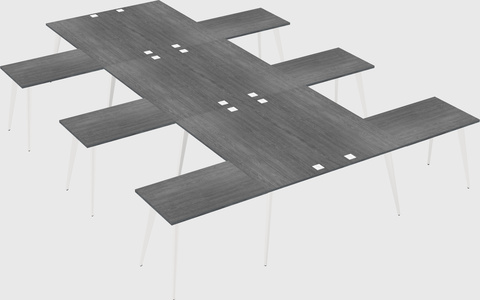 Shared l-shaped office desk system