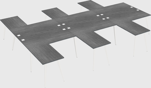 Shared l-shaped office desk system