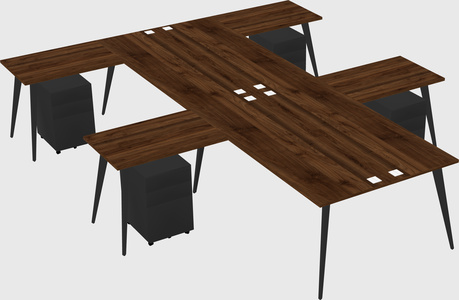 Shared l-shaped office desk system