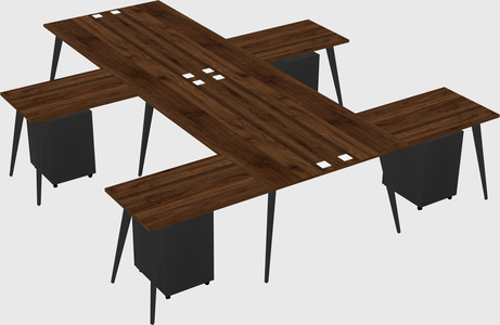 Shared l-shaped office desk system