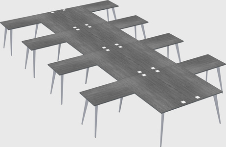Shared l-shaped office desk system