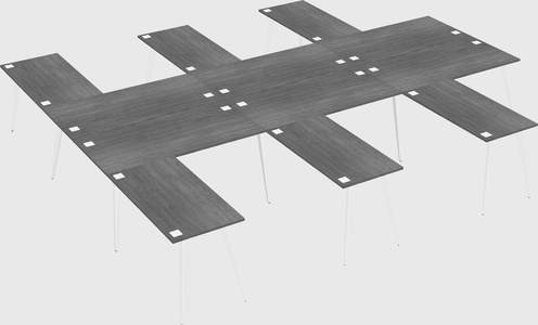 Shared l-shaped office desk system