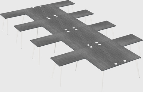 Shared l-shaped office desk system