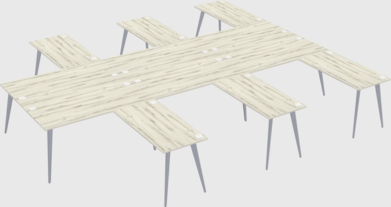 Shared l-shaped office desk system
