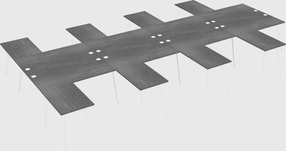 Shared l-shaped office desk system
