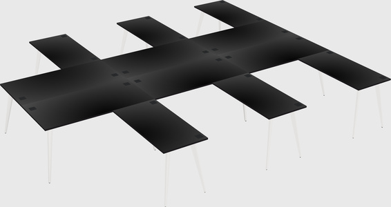 Shared l-shaped office desk system