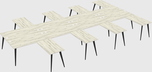 Shared l-shaped office desk system