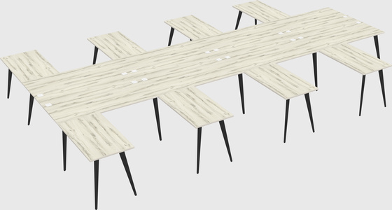 Shared l-shaped office desk system
