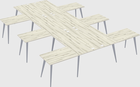 Shared l-shaped office desk system