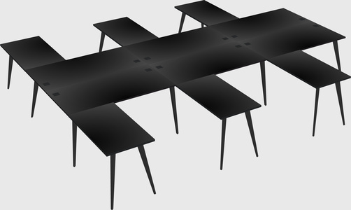 Shared l-shaped office desk system