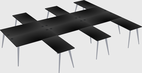 Shared l-shaped office desk system
