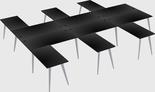 Shared l-shaped office desk system