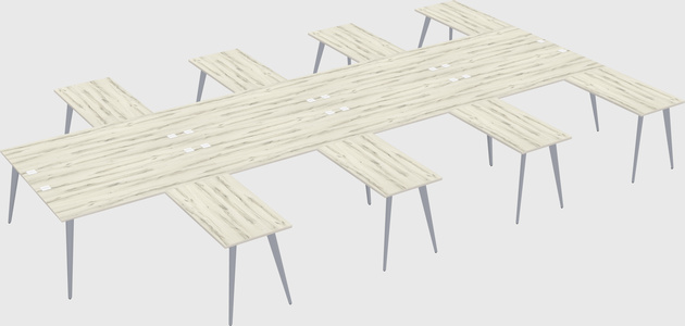 Shared l-shaped office desk system