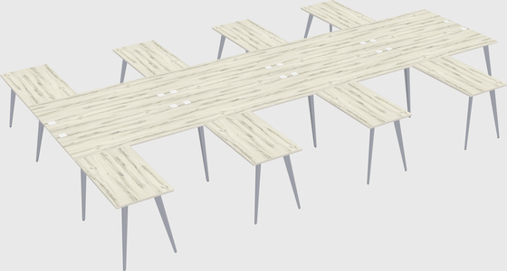Shared l-shaped office desk system