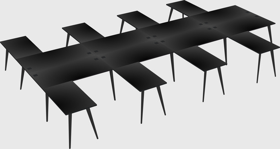 Shared l-shaped office desk system