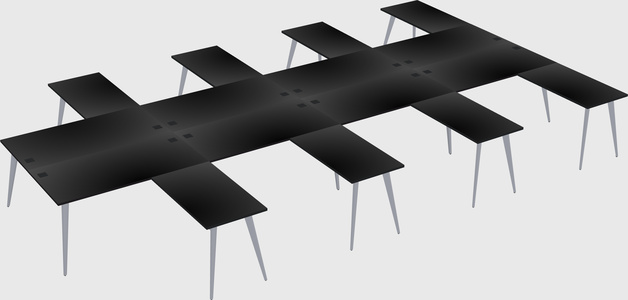 Shared l-shaped office desk system