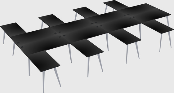 Shared l-shaped office desk system