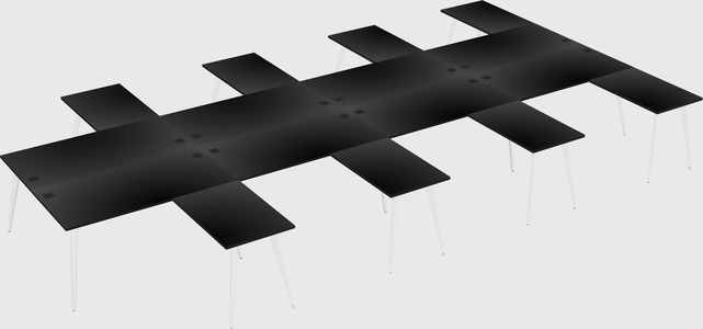 Shared l-shaped office desk system