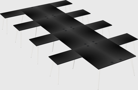 Shared l-shaped office desk system