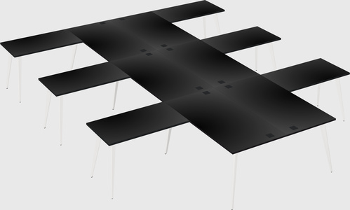 Shared l-shaped office desk system