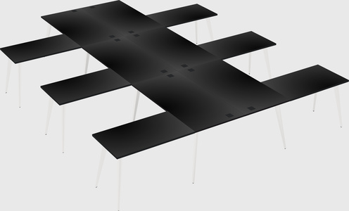 Shared l-shaped office desk system