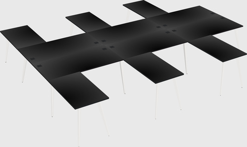 Shared l-shaped office desk system