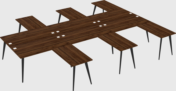 Shared l-shaped office desk system