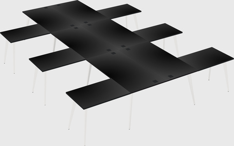 Shared l-shaped office desk system
