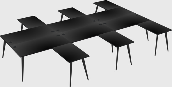 Shared l-shaped office desk system
