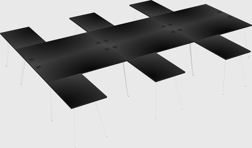 Shared l-shaped office desk system