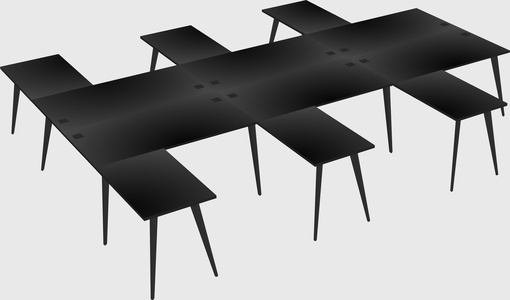 Shared l-shaped office desk system