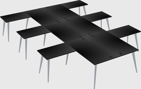 Shared l-shaped office desk system