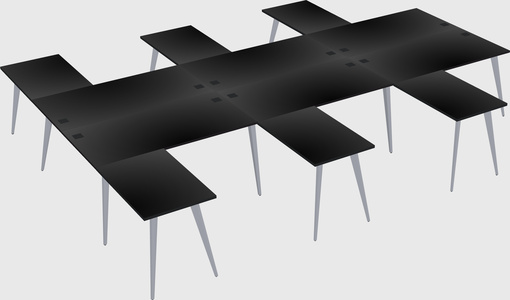 Shared l-shaped office desk system