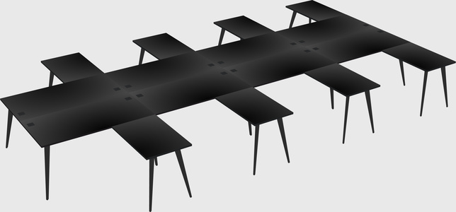 Shared l-shaped office desk system