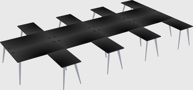 Shared l-shaped office desk system