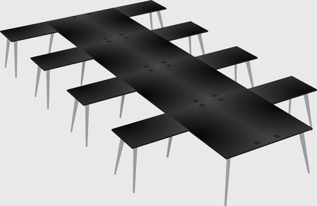 Shared l-shaped office desk system