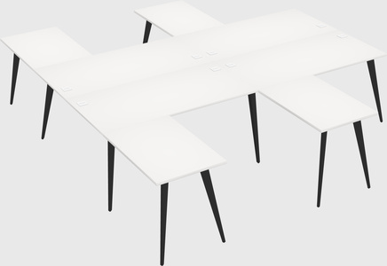 Shared l-shaped office desk system