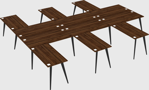 Shared l-shaped office desk system