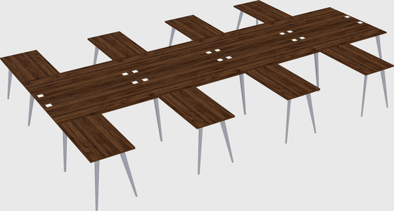 Shared l-shaped office desk system