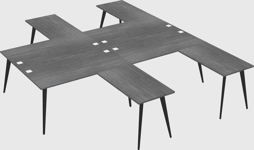 Shared l-shaped office desk system