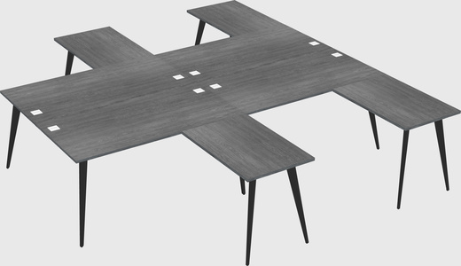 Shared l-shaped office desk system